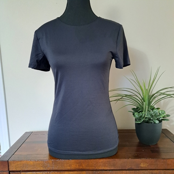 Frank & Oak Women's Short Sleeve Tees Size Medium Black Set Of 2 Fitted Tops - Picture 5 of 12